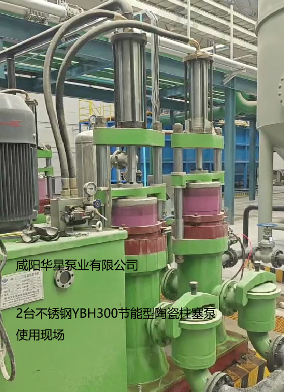 2台不锈钢YBH300节能型陶瓷柱塞泵使用现场